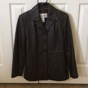 Leather car coat